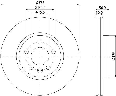 Tarcza hamulcowa HELLA 8DD 355 132-561