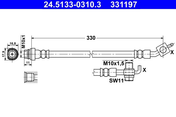 Przewód hamulcowy elastyczny ATE 24.5133-0310.3
