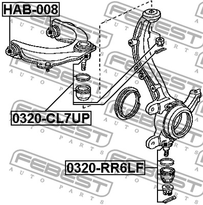 Sworzeń wahacza FEBEST 0320-RR6LF
