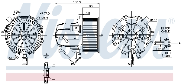 Silnik elektryczny dmuchawy NISSENS 87075