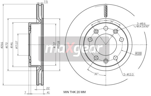 Tarcza hamulcowa MAXGEAR 19-3237