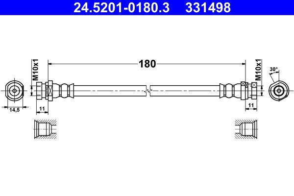 Przewód hamulcowy elastyczny ATE 24.5201-0180.3