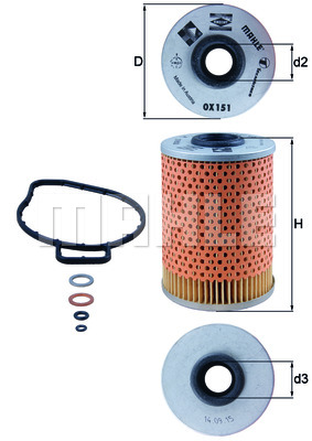 Filtr oleju MAHLE OX 151D