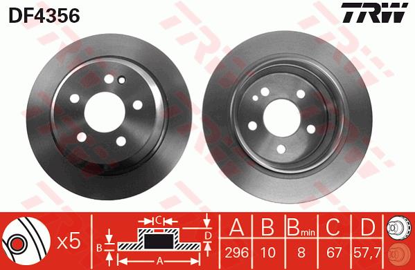 Tarcza hamulcowa TRW DF4356