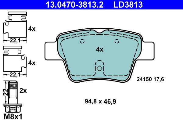 Klocki hamulcowe ATE 13.0470-3813.2