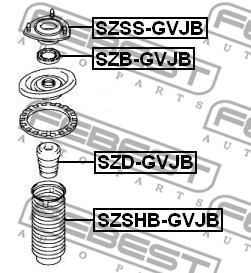 Łożysko walcowe mocowania amortyzatora FEBEST SZB-GVJB
