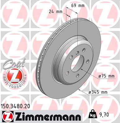 Tarcza hamulcowa ZIMMERMANN 150.3480.20