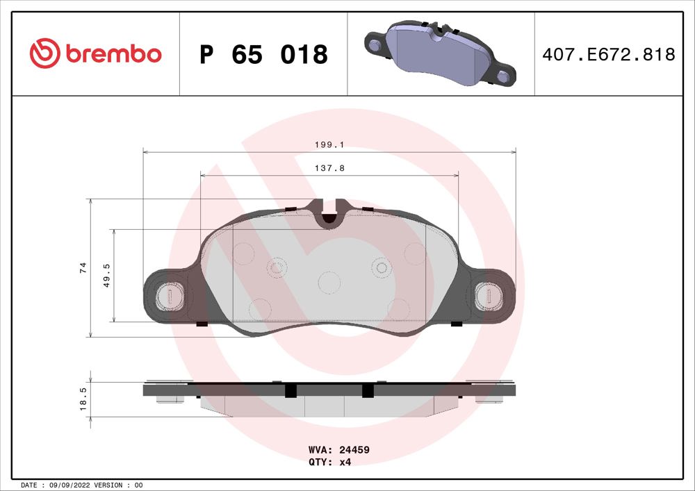 Klocki hamulcowe BREMBO P 65 018