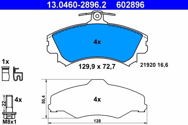 Klocki hamulcowe ATE 13.0460-2896.2