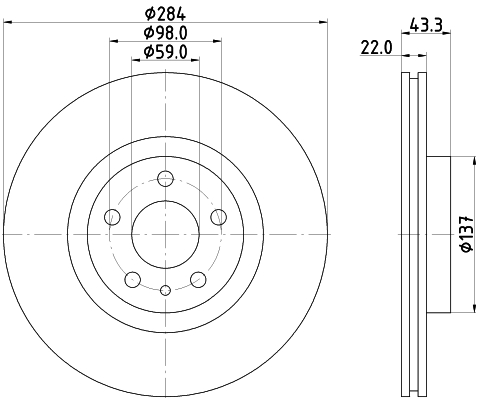 Tarcza hamulcowa HELLA 8DD 355 118-411