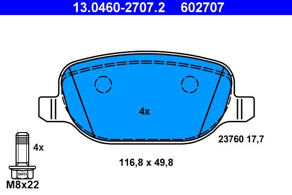 Klocki hamulcowe ATE 13.0460-2707.2