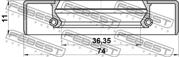 Pierścień uszczelniający półosi FEBEST 95GDS-39741111R