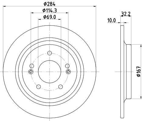 Tarcza hamulcowa HELLA 8DD 355 132-921