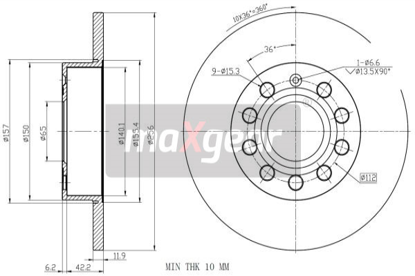 Tarcza hamulcowa MAXGEAR 19-1058