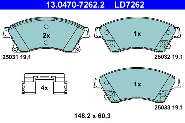 Klocki hamulcowe ATE 13.0470-7262.2