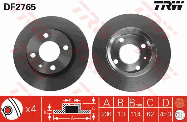 Tarcza hamulcowa TRW DF2765