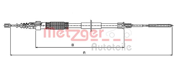 Linka hamulca ręcznego METZGER 10.7408