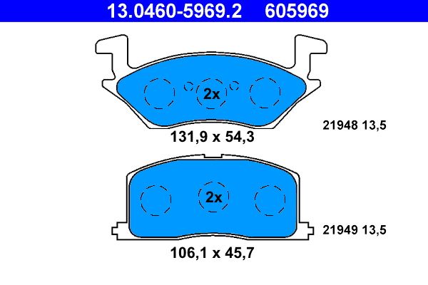 Klocki hamulcowe ATE 13.0460-5969.2