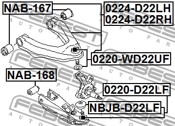 Sworzeń wahacza FEBEST 0220-D22LF