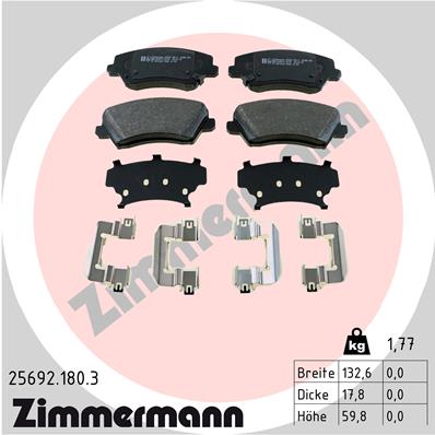 Klocki hamulcowe ZIMMERMANN 25692.180.3