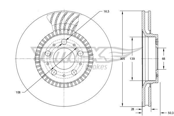 Tarcza hamulcowa TOMEX BRAKES TX 74-13