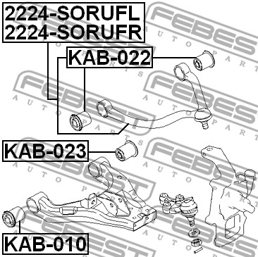 Tuleja wahacza FEBEST KAB-022