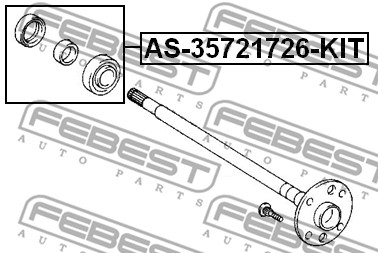 Łożysko podpory wału FEBEST AS-35721726-KIT