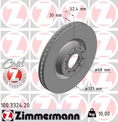 Tarcza hamulcowa ZIMMERMANN 100.3324.20