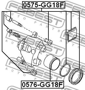 Tłoczek zacisku hamulcowego FEBEST 0576-GG18F
