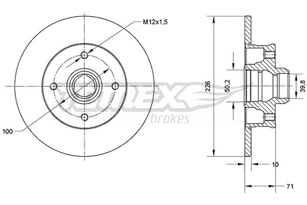 Tarcza hamulcowa TOMEX BRAKES TX 70-71