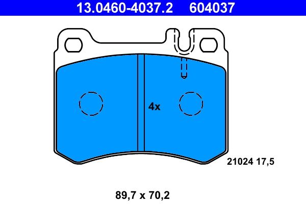 Klocki hamulcowe ATE 13.0460-4037.2