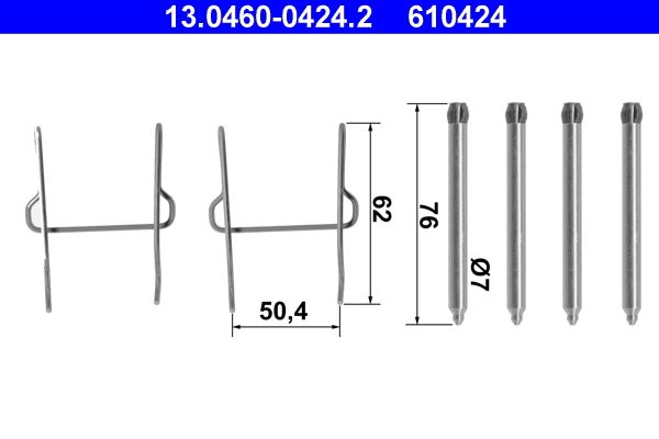 Zestaw akcesoriów montażowych  klocków hamulcowych ATE 13.0460-0424.2