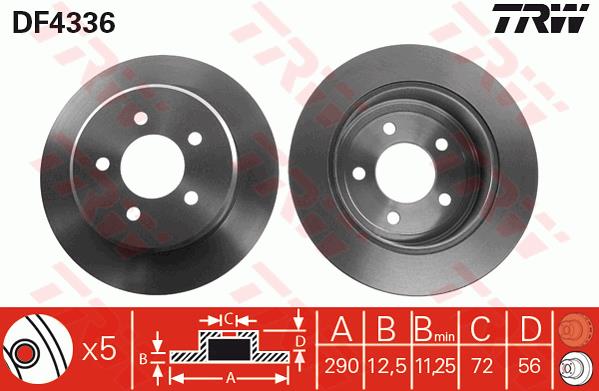 Tarcza hamulcowa TRW DF4336