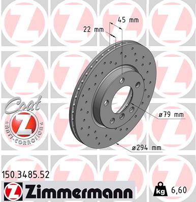 Tarcza hamulcowa ZIMMERMANN 150.3485.52