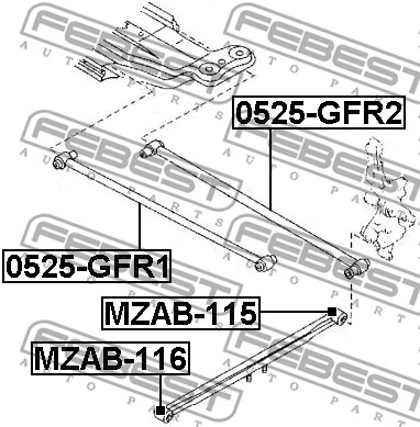 Tuleja wahacza FEBEST MZAB-116