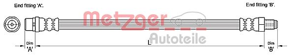 Przewód hamulcowy elastyczny METZGER 4110255