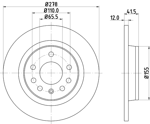 Tarcza hamulcowa HELLA 8DD 355 109-211