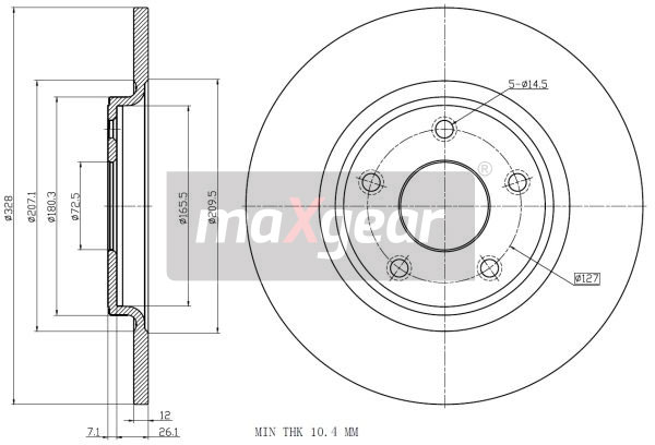 Tarcza hamulcowa MAXGEAR 19-3244