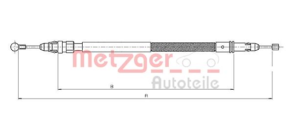 Linka hamulca ręcznego METZGER 12.0744