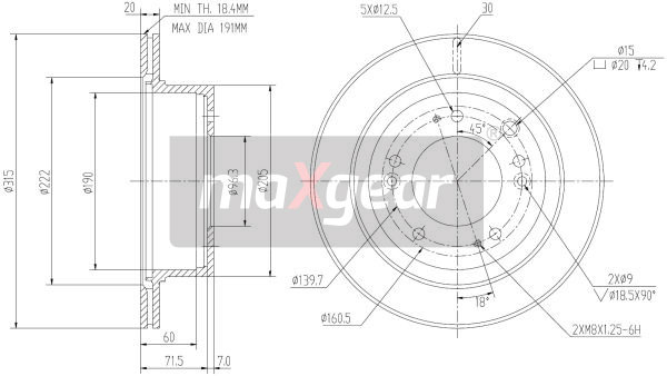 Tarcza hamulcowa MAXGEAR 19-2372