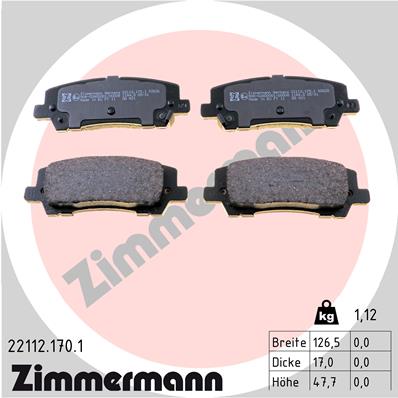 Klocki hamulcowe ZIMMERMANN 22112.170.1