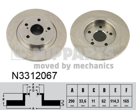 Tarcza hamulcowa NIPPARTS N3312067