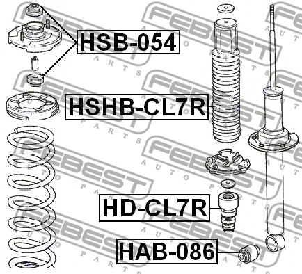 Dystans gumowy FEBEST HD-CL7R