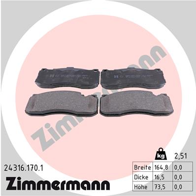 Klocki hamulcowe ZIMMERMANN 24316.170.1