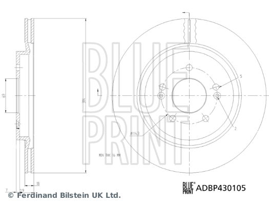 Tarcza hamulcowa BLUE PRINT ADBP430105
