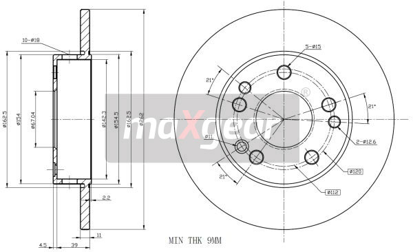 Tarcza hamulcowa MAXGEAR 19-0721