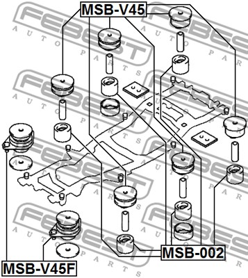 Łożyskowanie  korpusu osi FEBEST MSB-V45F