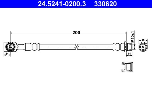 Przewód hamulcowy elastyczny ATE 24.5241-0200.3