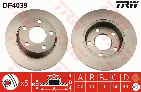 Tarcza hamulcowa TRW DF4039