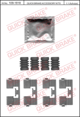 Zestaw akcesoriów montażowych  klocków hamulcowych QUICK BRAKE 109-1818
